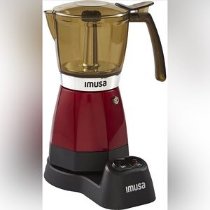 Brand new IMUSA electric moka maker, 3-6 cups, Red. With full packaging.